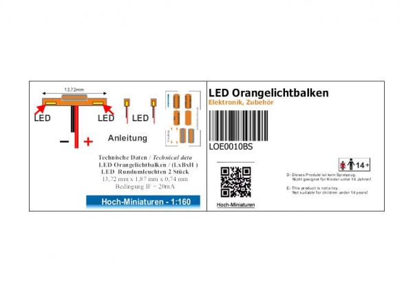 LED signal bars and 2 all-round lights, orange, N track